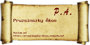 Pruzsinszky Ákos névjegykártya