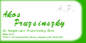 akos pruzsinszky business card